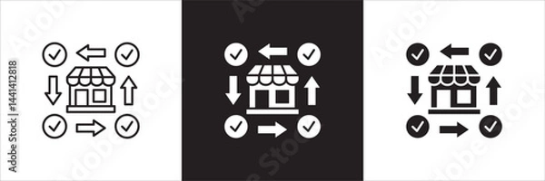 Fototapeta Store network icon. Online shop icon. Marketplace expansion symbol. Icon symbol suitable for retail, retailer, seller, online shop, e-commerce, application, web store. Vector illustration