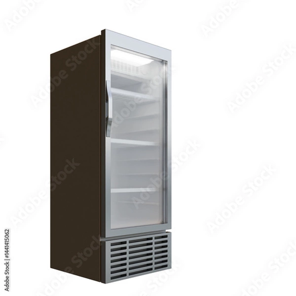 Fototapeta Small Size Showcase Display Cooler Side View Open Door