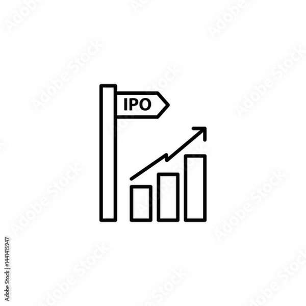 Obraz IPO Initial public offering icon Vector, simple illustration for web and app..eps