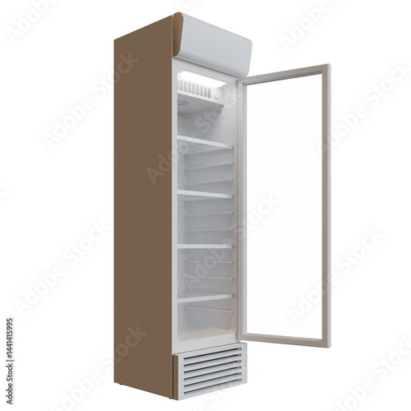 Fototapeta Large Size Showcase Display Cooler Side View Open Door