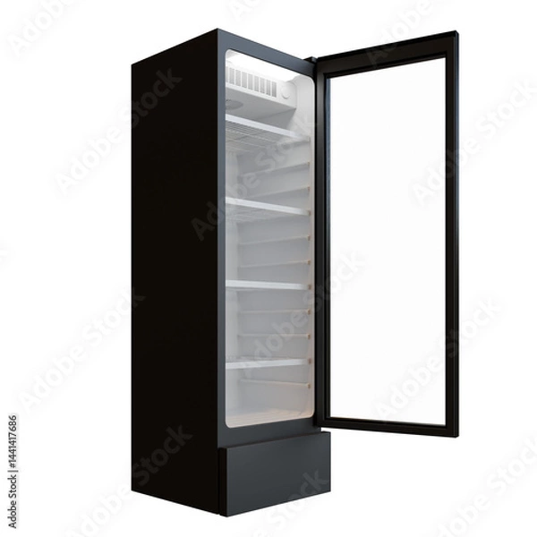 Fototapeta Medium Size Showcase Display Cooler Side View Open Door
