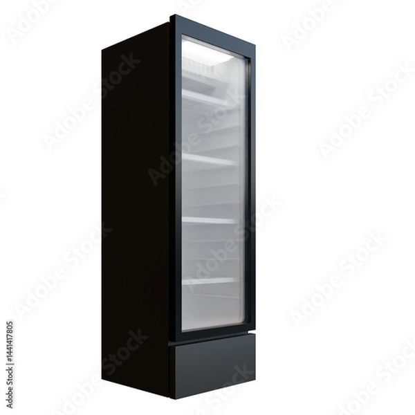 Fototapeta Medium Size Showcase Display Cooler Side View Open Door