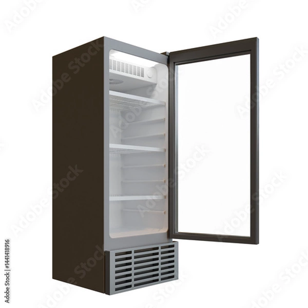 Fototapeta Small Size Showcase Display Cooler Side View Open Door