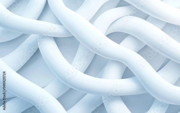 Obraz Abstract design featuring intertwined white shapes on a light background, creating a smooth and flowing visual texture.