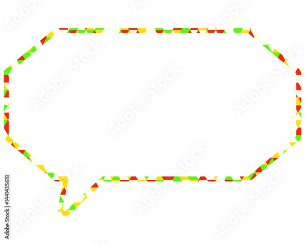 Fototapeta ステンドグラス風吹き出し　三角形模様　細長い八角形