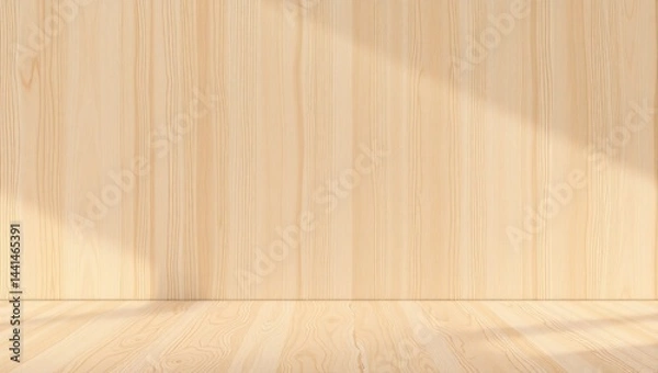 Fototapeta Light Wood Border Background for Modern Product Display
