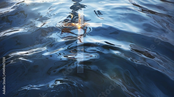 Obraz The cross reflected on water