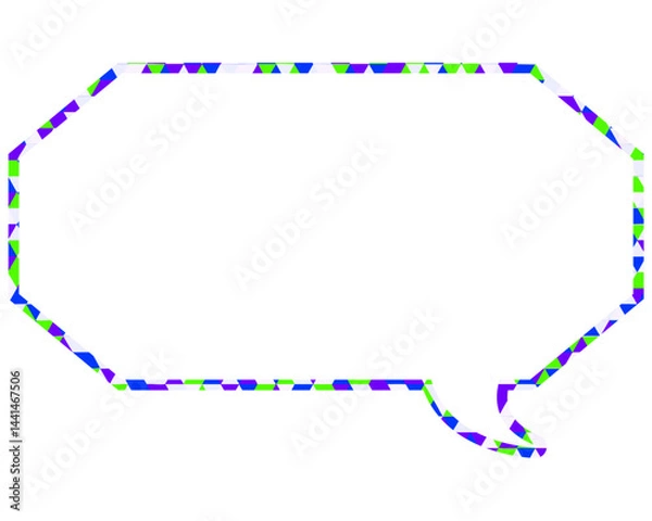 Fototapeta ステンドグラス風吹き出し　三角形模様　細長い八角形