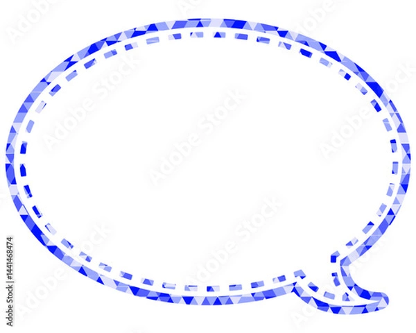 Fototapeta ステンドグラス風吹き出し　三角形模様　丸形