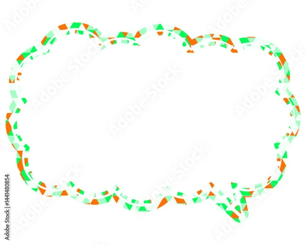 Fototapeta ステンドグラス風吹き出し　三角形模様　細長い雲形