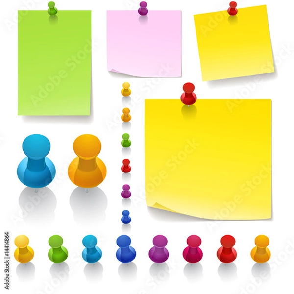 Obraz Thumbtacks and notes