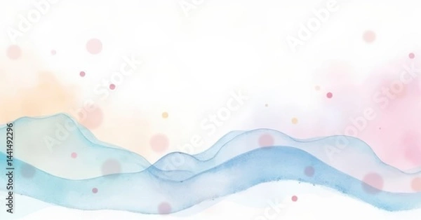 Fototapeta Flowing watercolors soft abstract waves studio digital art calm
