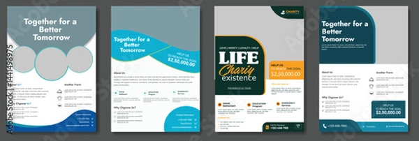 Fototapeta Community Service Event Flyer, Nonprofit Volunteer Opportunity Flyer, Creative Fundraiser Event Poster, Charity Concert Event Flyer Design, Save Children Fundraising Campaign Flyer, Disaster Relief