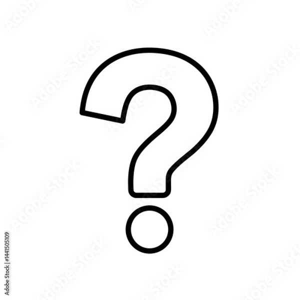 Fototapeta Question mark outline black icon for education