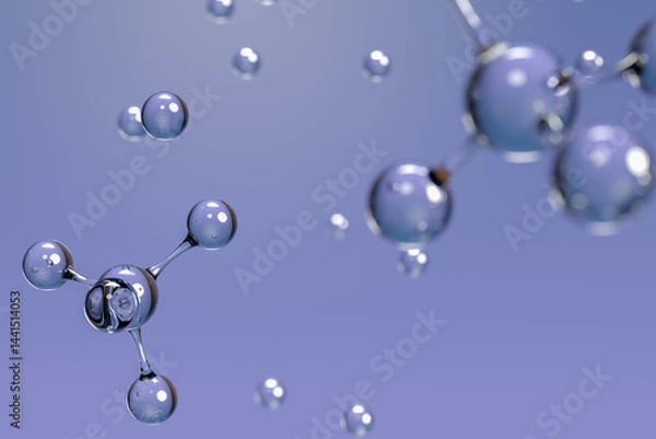 Fototapeta Crystal Clear 3D Molecular Structure Scientific Visualization  Design 3D render