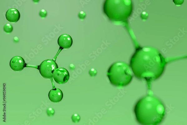 Fototapeta Crystal Clear 3D Molecular Structure Scientific Visualization  Design 3D render