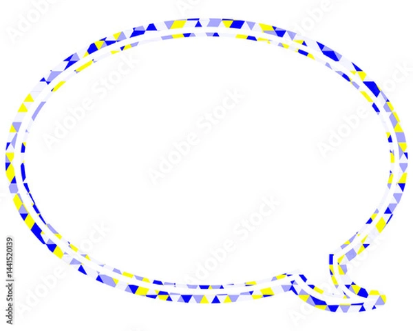Fototapeta ステンドグラス風吹き出し　三角形模様　丸形