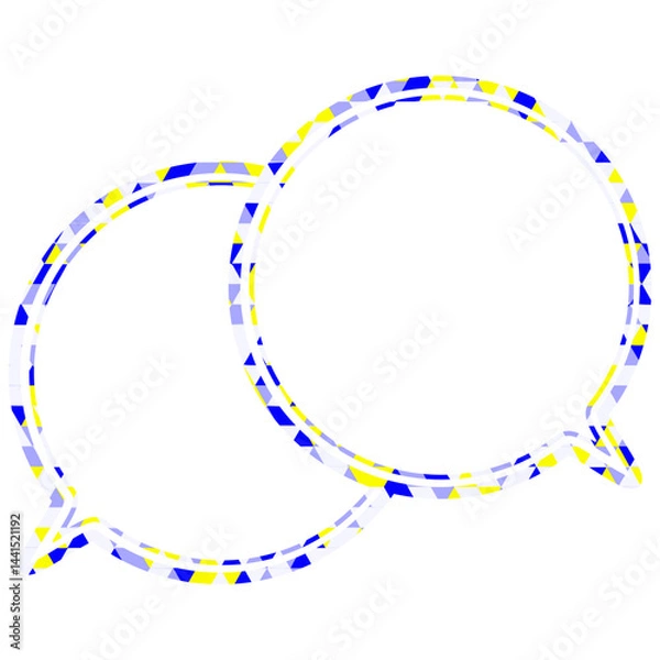 Fototapeta ステンドグラス風吹き出し　三角形模様　重なる会話