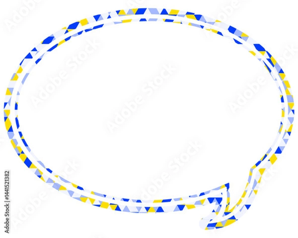 Fototapeta ステンドグラス風吹き出し　三角形模様　丸形