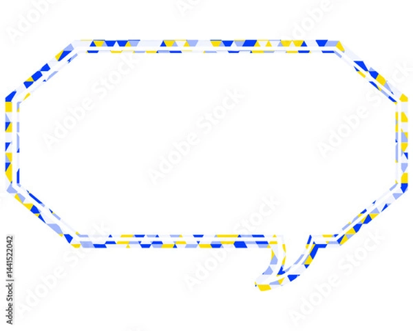 Fototapeta ステンドグラス風吹き出し　三角形模様　細長い八角形