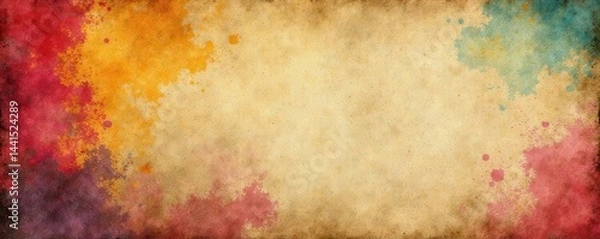 Fototapeta Torn paper collage, vintage texture, grunge background, rough, kraft paper
