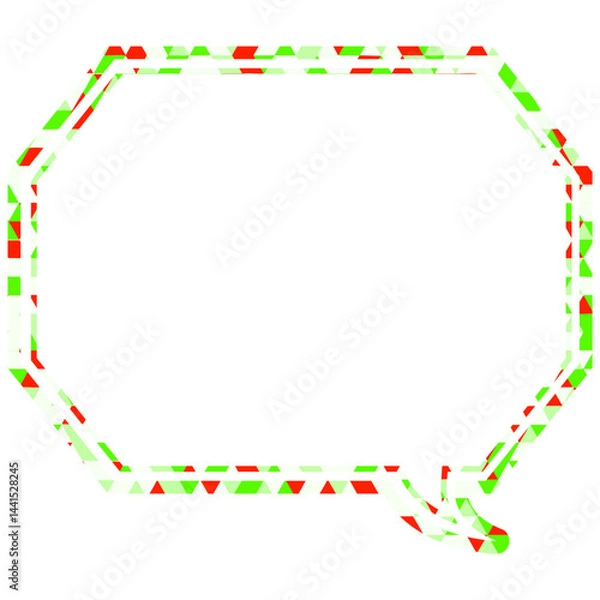 Fototapeta ステンドグラス風吹き出し　三角形模様　角のある八角形