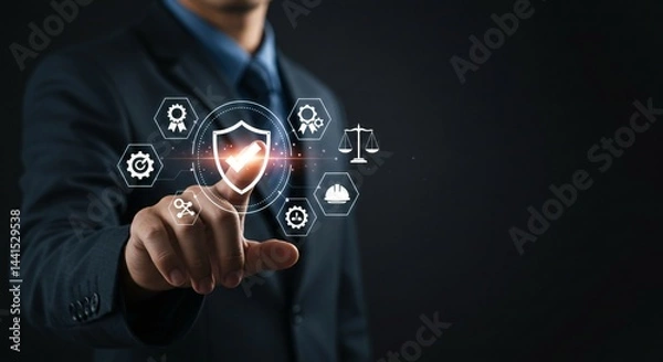 Fototapeta Cybersecurity Protection Data Privacy and Digital Shield for Businesses