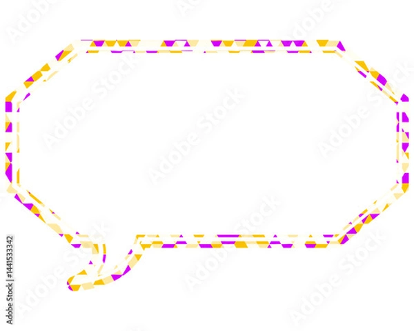 Fototapeta ステンドグラス風吹き出し　三角形模様　細長い八角形