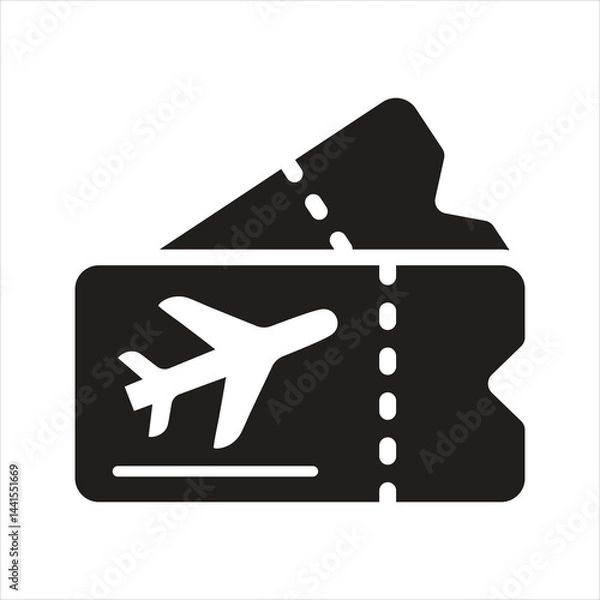 Obraz Plane boarding, airplane ticket icon
