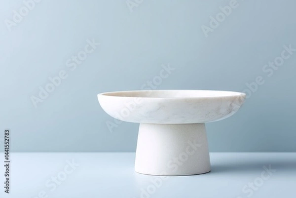 Fototapeta minimalistic composition with empty food podium set against simple backdrop showcasing ample copy space