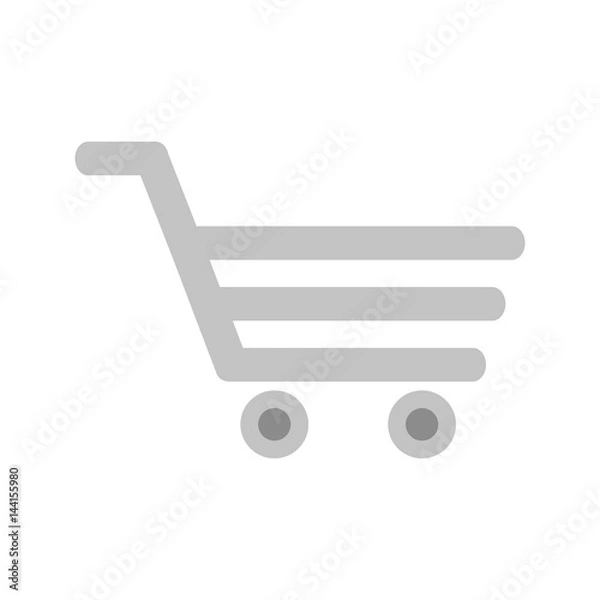 Fototapeta shopping cart icon over white background. vector illustration