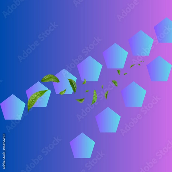 Fototapeta This is a design with leaves and gradient background 