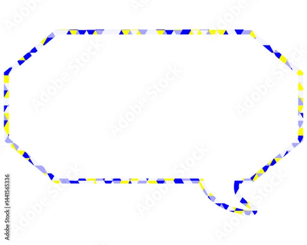 Fototapeta ステンドグラス風吹き出し　三角形模様　細長い八角形