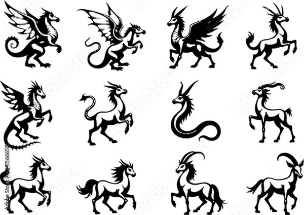 Fototapeta Tribal floral Tattoo Ornament Design Vector Bundle vector design