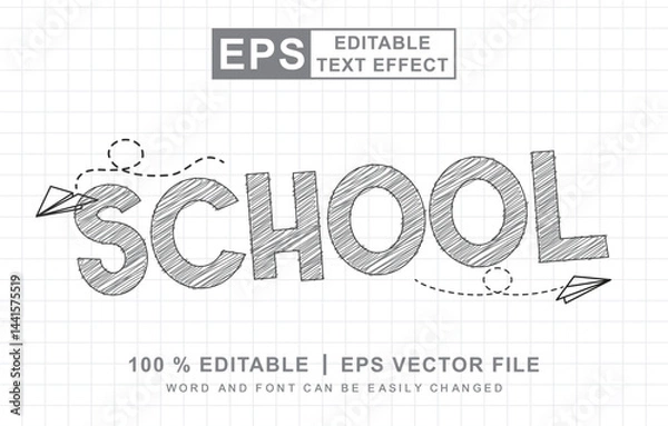 Fototapeta Editable text style effect - Chalk theme style