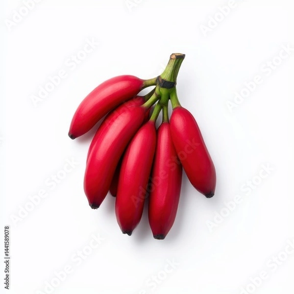 Obraz Bunch of red bananas close-up isolated on white background