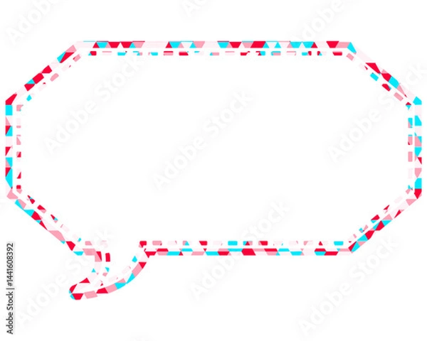 Fototapeta ステンドグラス風吹き出し　三角形模様　細長い八角形