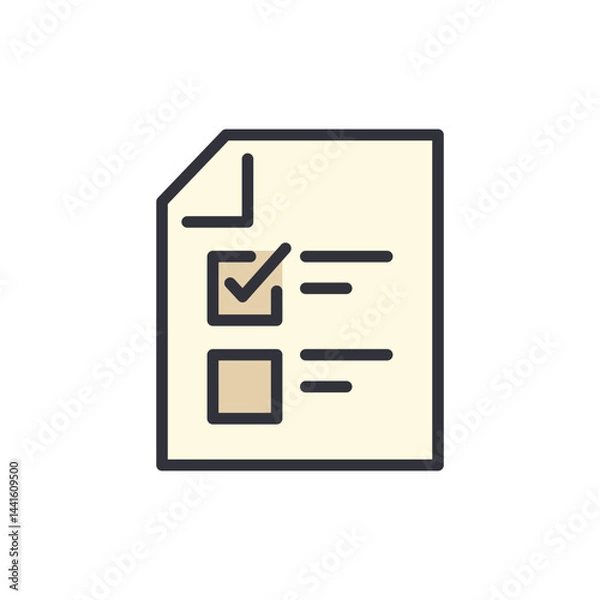 Fototapeta Ballot colored icons, minimalist vector illustration ,simple transparent graphic element .Isolated on white background