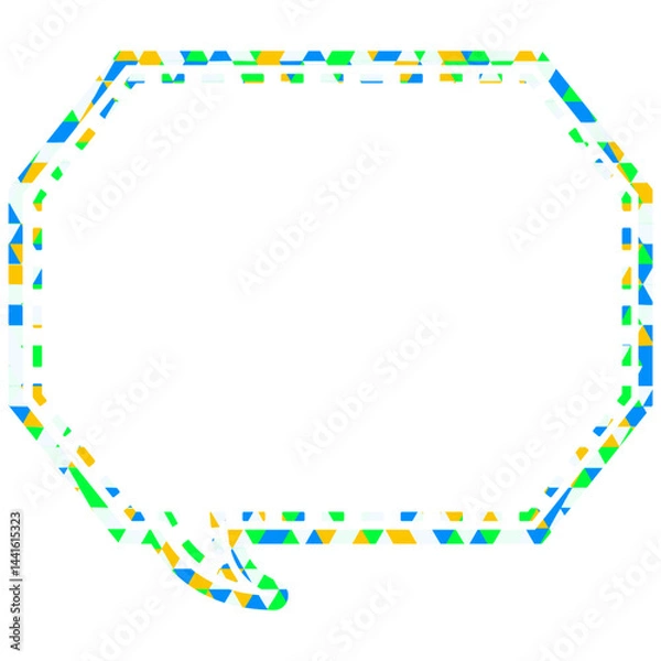 Fototapeta ステンドグラス風吹き出し　三角形模様　角のある八角形