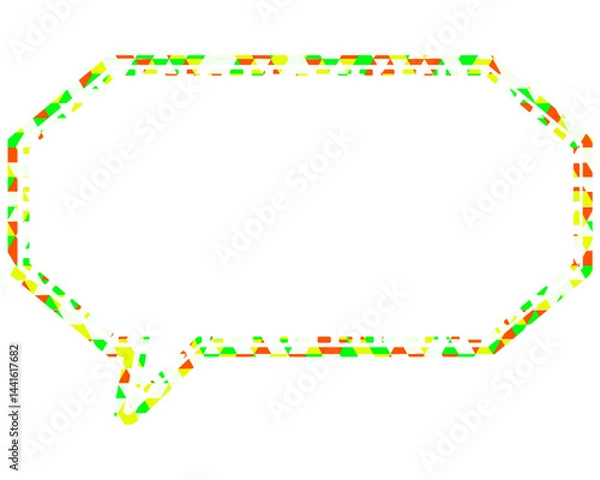 Fototapeta ステンドグラス風吹き出し　三角形模様　細長い八角形