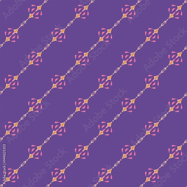 Fototapeta Arabic colorful seamless pattern on lilac