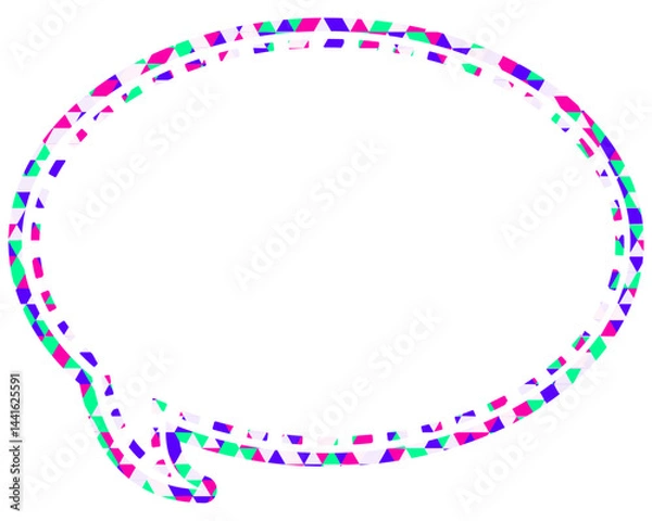 Fototapeta ステンドグラス風吹き出し　三角形模様　丸形