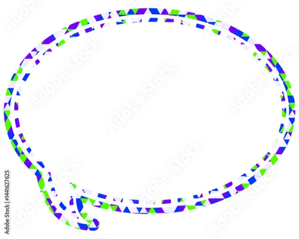 Fototapeta ステンドグラス風吹き出し　三角形模様　丸形