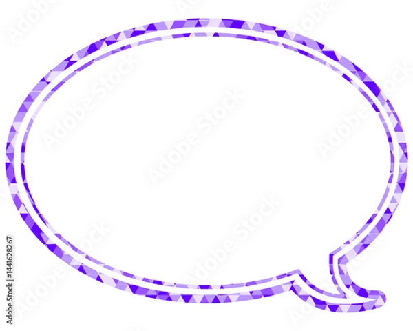 Fototapeta ステンドグラス風吹き出し　三角形模様　丸形