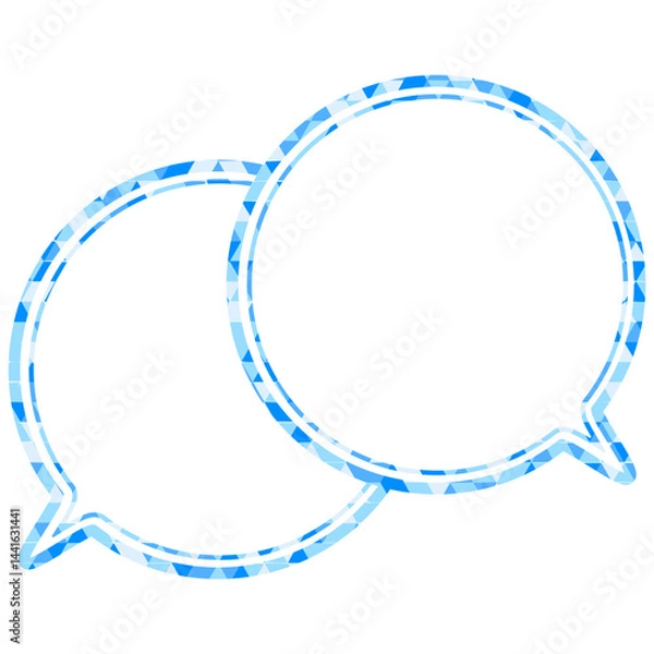 Fototapeta ステンドグラス風吹き出し　三角形模様　重なる会話