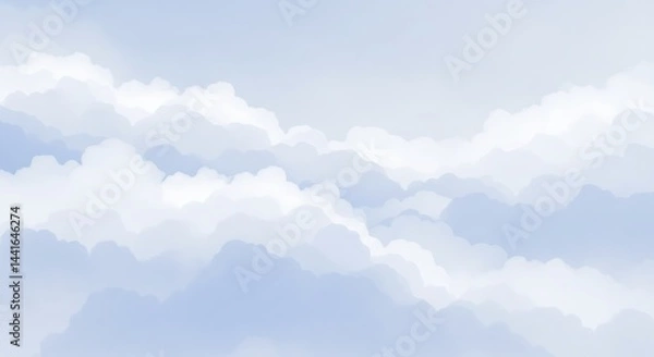 Fototapeta Soft Blue Sky with Fluffy Cloud Background