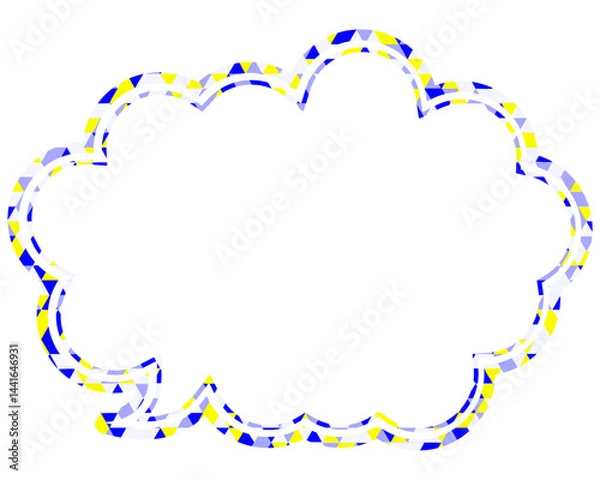 Fototapeta 吹き出し ステンドグラス風 三角模様_二重線付_2色 (1)