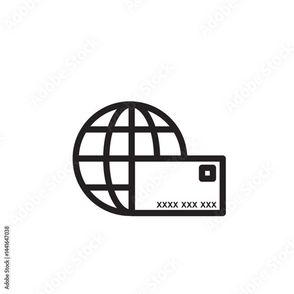 Obraz credit card with globe
