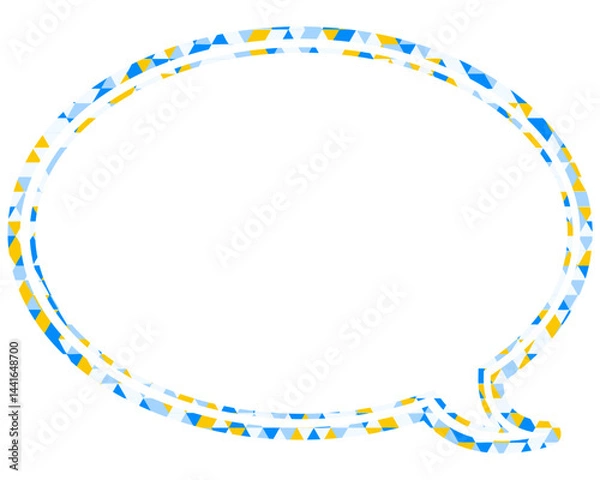 Fototapeta ステンドグラス風吹き出し　三角形模様　丸形