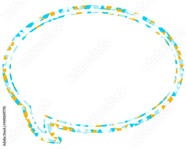 Fototapeta ステンドグラス風吹き出し　三角形模様　丸形